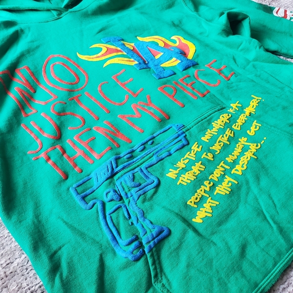 Homme Femme X Kool Kiy LA Riots Hoodie Green - Picture 6 of 13